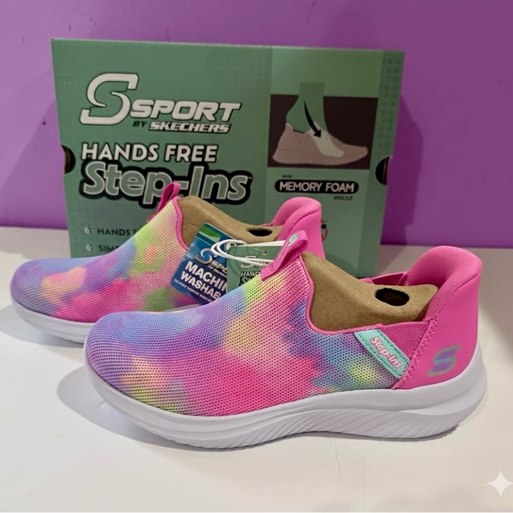 S Sport By Skechers Kids' Step-Ins Sneakers Tie Dye Slip On Cushioned size 2